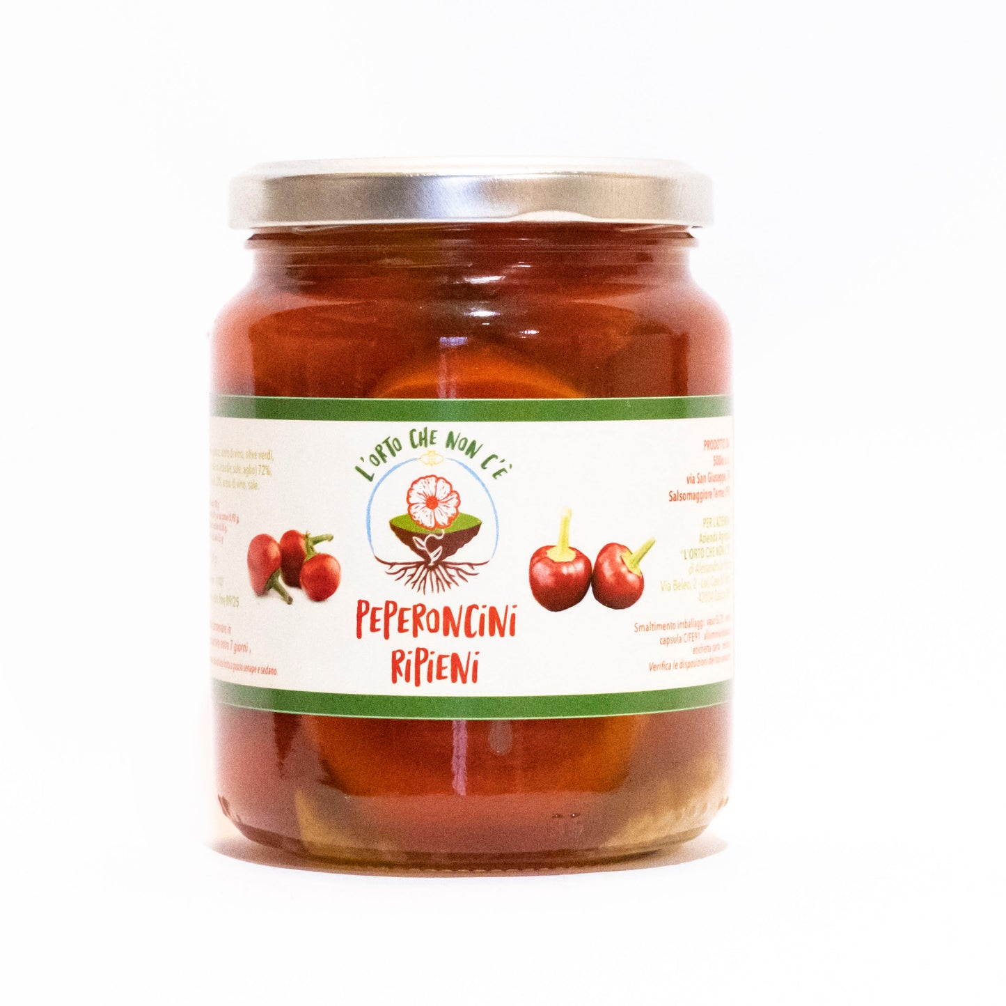 peperoncini tondi ripieni sott'olio (ricetta vegana) 350gr